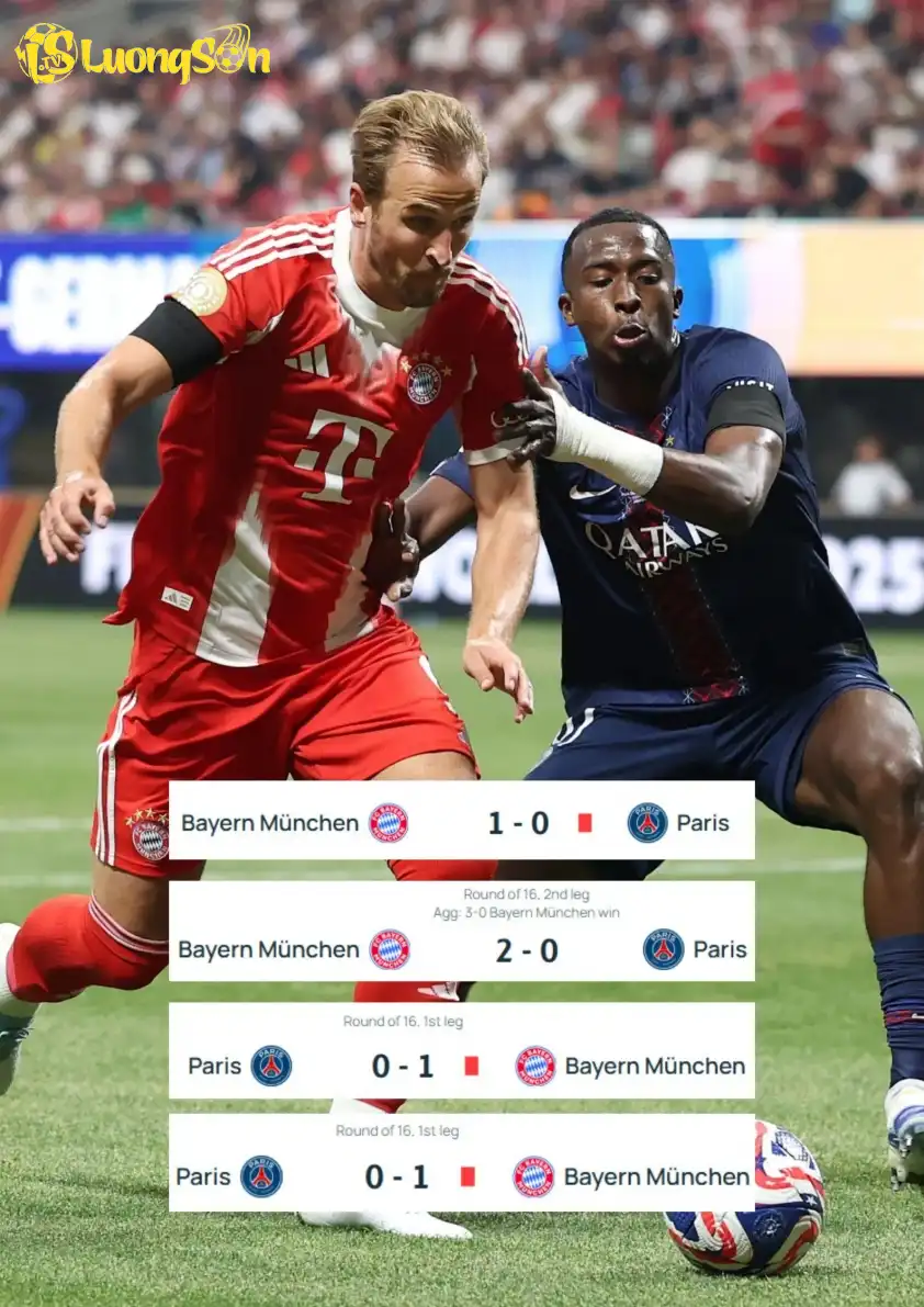 PSG toàn thua và không ghi nổi bàn thắng trong 4 trận gần nhất gặp Bayern Munich tại Champions League PSG toàn thua và không ghi nổi bàn thắng trong 4 trận gần nhất gặp Bayern Munich tại Champions League